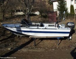 Vand Barca Aluminiu 4.43Metri + Motor Tohatsu 15 CP 4 Timpi