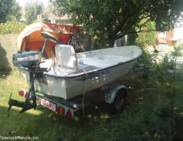 Vand Barca din fibra + Trailer(peridoc) + Motor Benzine/Electric
