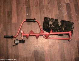 Freza gheata, pescuit copca, diametru foraj 130mm, noua, geanta transport