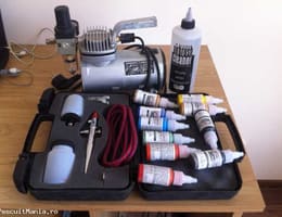 set de vopsire aerograf si compresor