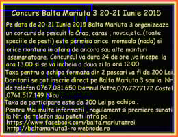 Concurs Balta Mariuta 3 20-21 Iunie 2015!!!
