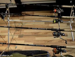 Oferta SET 4 Feedere crap cu mulinete + Rod pod cu alarme